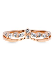 Emporial pozlátený prsteň Princeznina korunka 14k ružové zlato MA-R0440