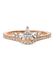 Emporial pozlátený prsteň Diadém 14k ružové zlato MA-R0444