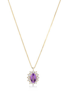 Lillian Vassago Zlatý náhrdelník s ametystom LLV22-GN001YA