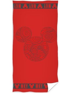 Carbotex Plážová osuška Mickey Mouse - Disney - červená - 100% bavlna, froté s gramážou 300g/m2 - 70 x 140 cm