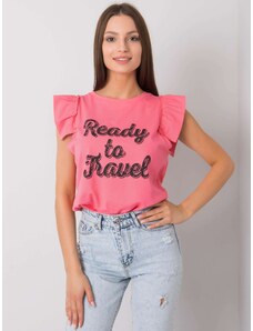 Basic Ready To Travel ružové tričko s volánmi