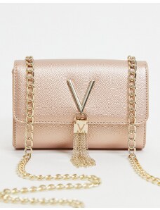 Valentino Bags Divina Foldover Tassel Detail Cross Body Bag in taupe-Neutral