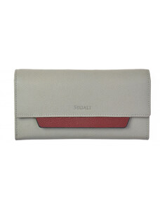SEGALI Dámska kožená peňaženka SEGALI 7411 sivá / portwine