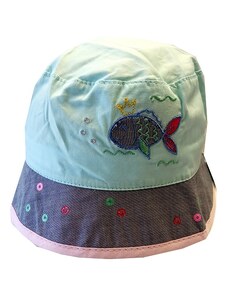 Yo! Bavlnený letný klobúčik tyrkysový, obv. hlavy 50 cm (2,5-4 roky)