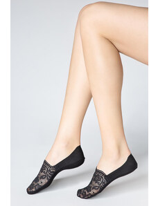 Marilyn Čierne balerínkové ponožky so silikónovým pásom High P36