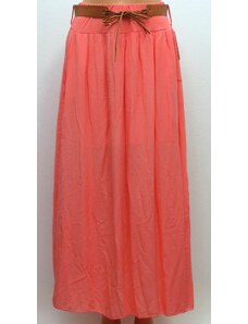 Dlhá letná sukňa s vreckami- lososová