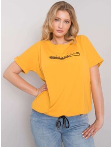 Fashionhunters Dark yellow blouse plus size by Mavis