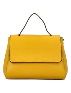 Dámska kožená kabelka do ruky žltá - ItalY Fatismy žltá