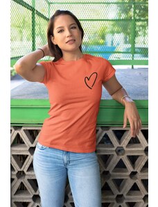 MMO Dámske tričko Srdce Vyberte farbu: Korálová, Vyberte veľkosť: XS