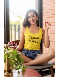 MMO Dámske tielko Ľúbim papať Vyberte farbu: Žltá, Vyberte veľkosť: XS