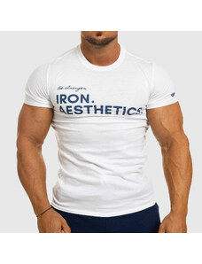 Pánske fitness tričko Iron Aesthetics Be Stronger, biele