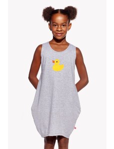 Piskacie Dievčenské šaty s kačičkou, farba sivá, veľkosť 92