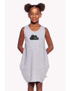 Piskacie Dievčenské šaty s oblakom, farba sivá, veľkosť 92