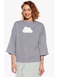 Piskacie Dámske tričko s oblakom, farba sivá, veľkosť xs