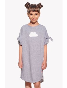 Piskacie Dievčenské šaty s oblakom, farba sivá, veľkosť 98