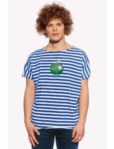 Piskacie Pánske tričko s jablkom, farba pásik modrý, veľkosť xs