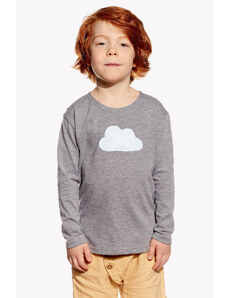 Piskacie Chlapčenské tričko s oblakom, farba sivá, veľkosť 86