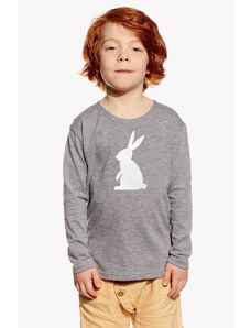 Piskacie Chlapčenské tričko so zajacom, farba sivá, veľkosť 86