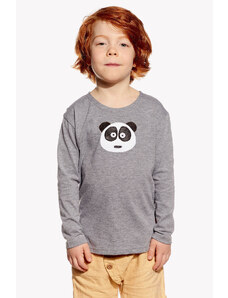 Piskacie Chlapčenské tričko s pandou, farba sivá, veľkosť 86
