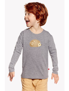 Piskacie Chlapčenské tričko s ježkom, farba sivá, veľkosť 86
