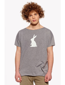 Piskacie Pánske tričko so zajacom, farba sivá, veľkosť xs