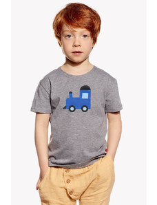 Piskacie Chlapčenské tričko s vláčikom, farba sivá, veľkosť 86