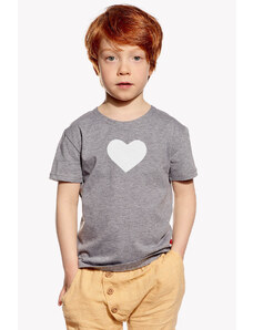 Piskacie Chlapčenské tričko so srdiečkom, farba sivá, veľkosť 86
