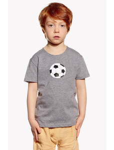 Piskacie Chlapčenské tričko s futbalkou, farba sivá, veľkosť 86