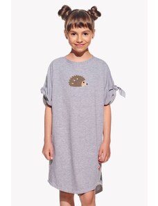 Piskacie Dievčenské šaty s ježkom, farba sivá, veľkosť 98