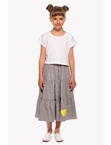 Piskacie Dievčenské sukňa so srdiečkom, farba sivá, veľkosť 98