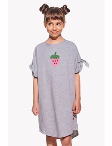 Piskacie Dievčenské šaty s jahodou, farba sivá, veľkosť 98
