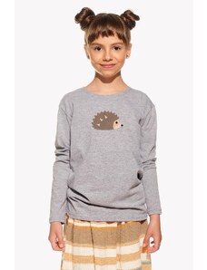 Piskacie Dievčenské tričko s ježkom, farba sivá, veľkosť 92