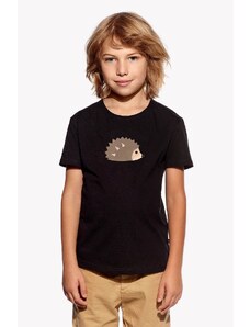Piskacie Chlapčenské tričko s ježkom, farba čierna, veľkosť 86