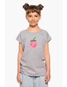Piskacie Dievčenské tričko s malinou, farba sivá, veľkosť 92