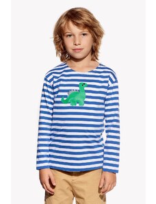 Piskacie Chlapčenské tričko s dinom, farba pásik modrý, veľkosť 92