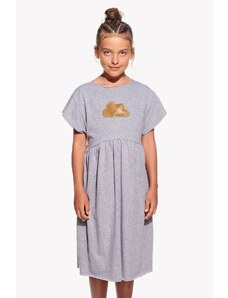 Piskacie Dievčenské šaty s oblakom, farba sivá, veľkosť 134