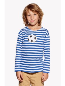 Piskacie Chlapčenské tričko s futbalkou, farba pásik modrý, veľkosť 92