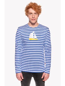 Piskacie Pánske tričko s loďkou, farba pásik modrý, veľkosť xl