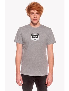Piskacie Pánske tričko s pandou, farba sivá, veľkosť s