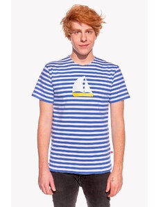 Piskacie Pánske tričko s loďkou, farba pásik modrý, veľkosť xxl