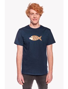 Piskacie Pánske tričko s rybkou, farba tmavomodrá, veľkosť m