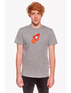 Piskacie Pánske tričko s raketou, farba sivá, veľkosť xs