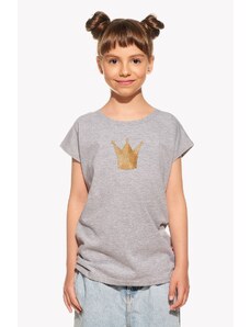 Piskacie Dievčenské tričko s korunkou, farba sivá, veľkosť 104