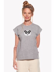 Piskacie Dámske tričko s pandou, farba sivá, veľkosť s