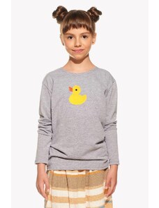 Piskacie Dievčenské tričko s kačičkou, farba sivá, veľkosť 98