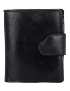 Pánska lesklá kožená peňaženka čierna - Tomas 75VO čierna