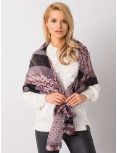 Fashionhunters Grey and burgundy patterned shawl