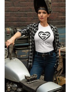 MMO Dámske tričko Super Mama Vyberte farbu: Biela, Vyberte veľkosť: XS