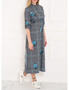 Glamorous by Glam Letné košeľové šaty s potlačou zo saténu modré