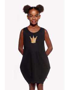Piskacie Dievčenské šaty s korunkou, farba čierna, veľkosť 92